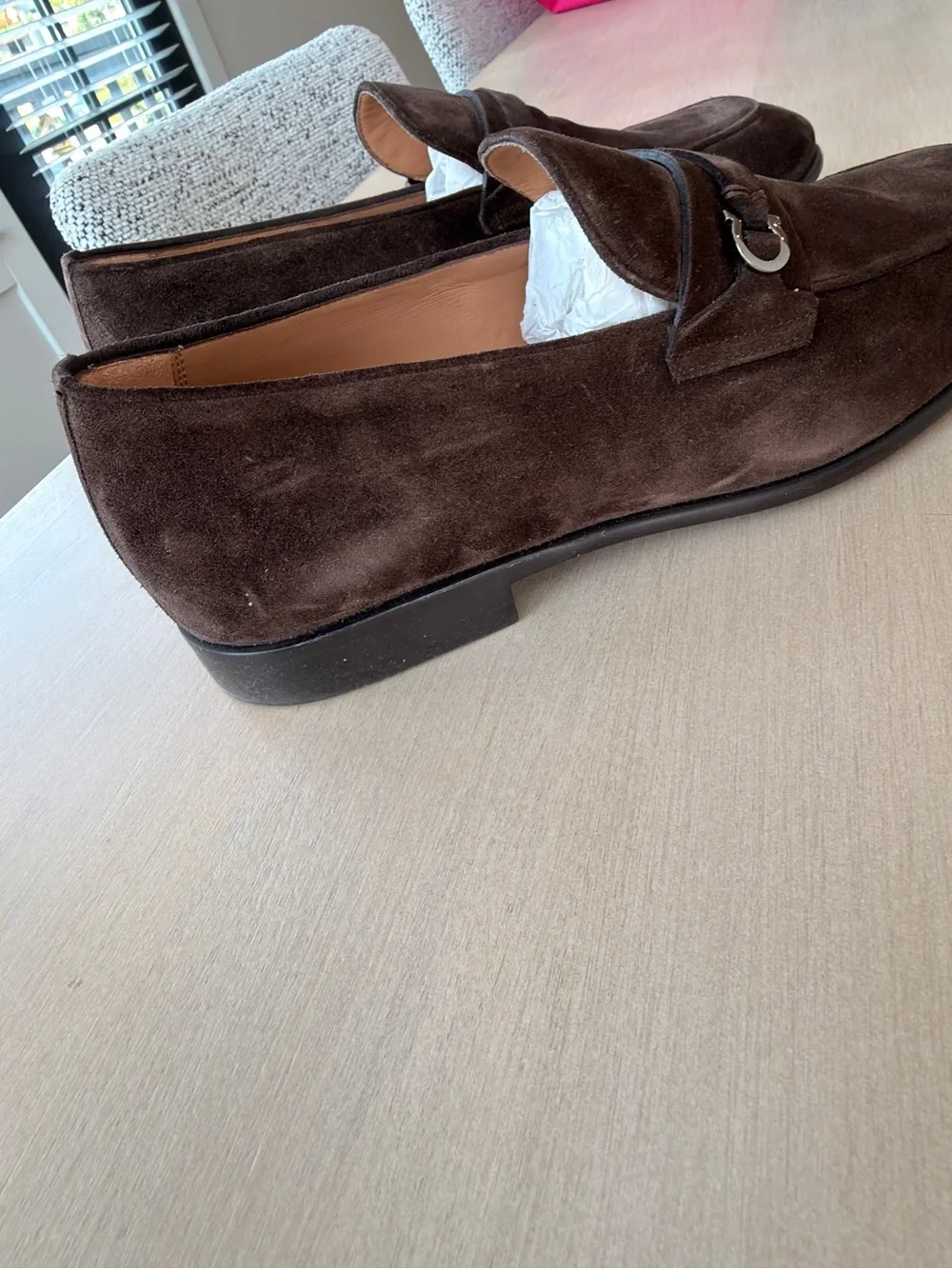 Salvatore Ferragamo Dark Brown Suede Bit Loafers - Size 9.5 EE